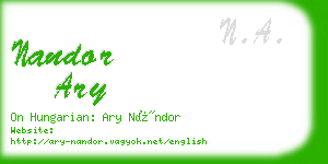 nandor ary business card